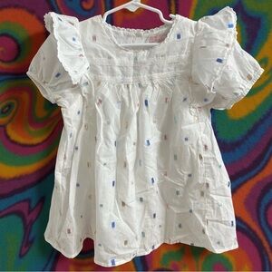 BCBG Girls Sz 6 White Confetti Cotton Dress NWOT